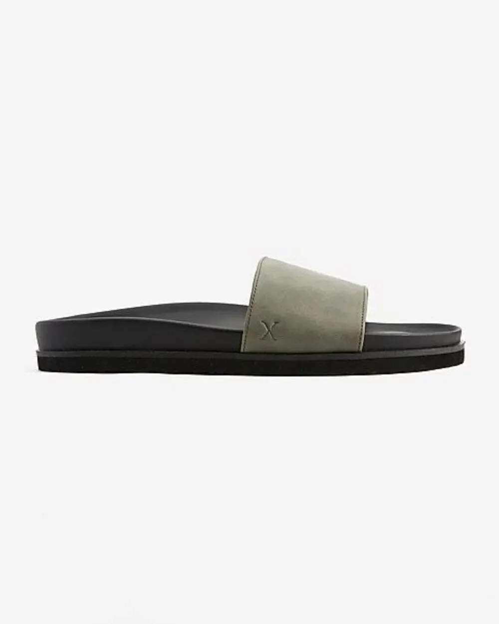 EXPRESS $49 Pool Slides Sandals slip on black green Mens sz 11 NEW